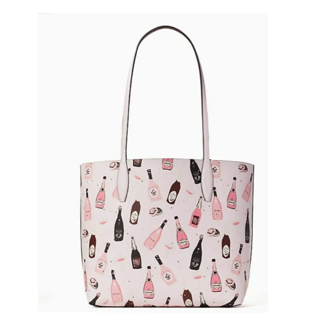 $329 Kate Spade Arch Champagne Large Reversible Tote Bag Purse - Picture 7 of 7